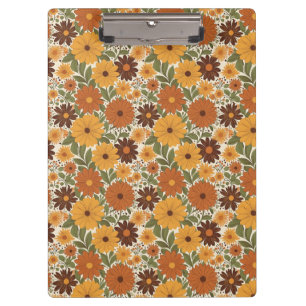 Porte-bloc fleur/fleurs de style vintage 70