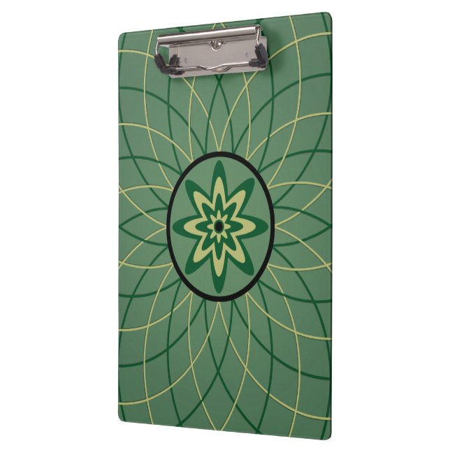 Porte-bloc Fleur géométrique vert forêt (Gauche)