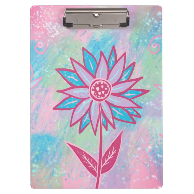 Porte-bloc Fleur Pastel à main mignonne (Devant)