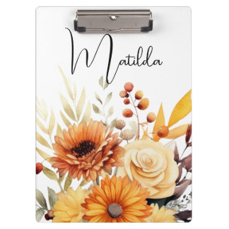 Porte-bloc Fleur personnalisée à l'aquarelle