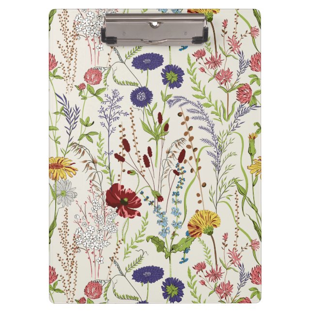 Porte-bloc Fleur sauvage de prairie dessinée à la main de sty (Devant)