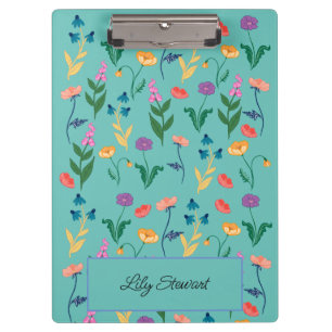 Porte-bloc Fleur sauvage Turquoise Porte - bloc personnalisé