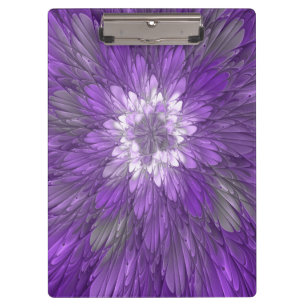 Porte-bloc Fleur Violette Abstraite Art Fractal Psychedélique