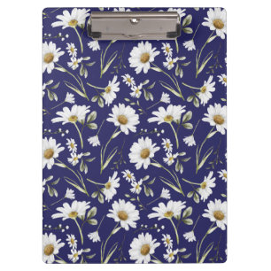 Porte-bloc Fleurs à l'aquarelle blanche