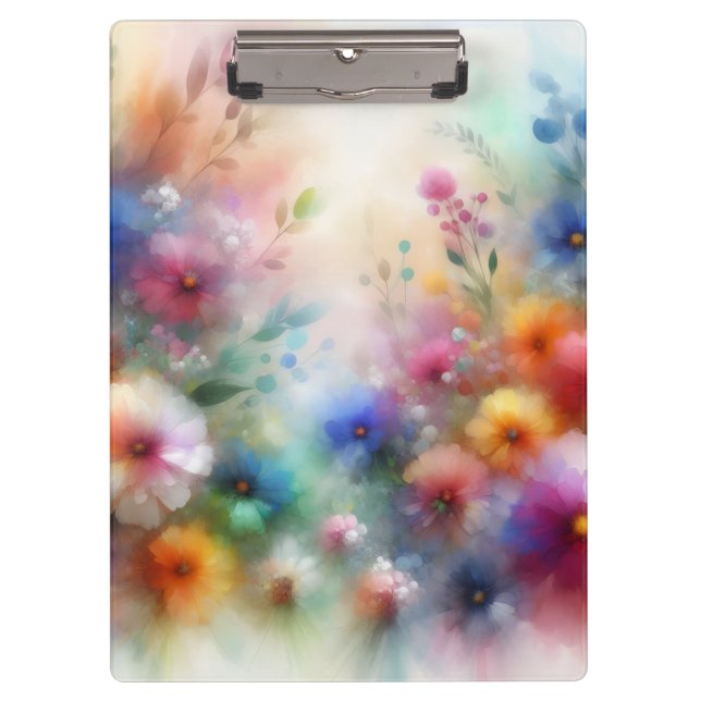 Porte-bloc Fleurs Abstraites dans le Style Aquarelle (Devant)