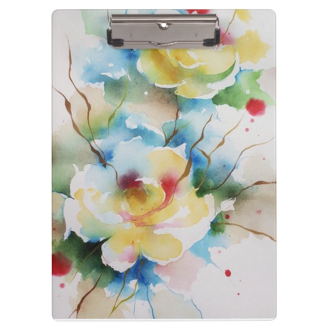 Porte-bloc Fleurs Abstraites d'aquarelle (Devant)