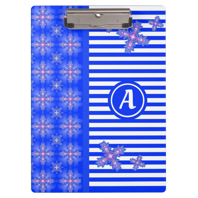 Porte-bloc Fleurs Artdeco en style rétro avec monogramme (Devant)