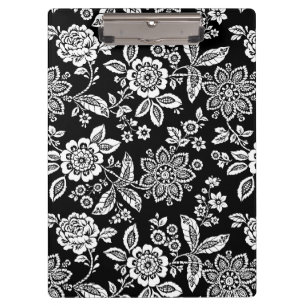 Porte-bloc Fleurs au crayon noir