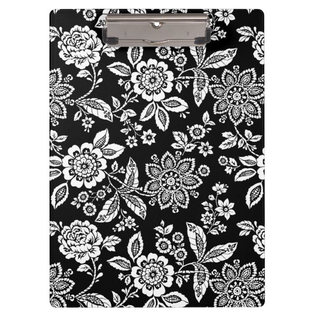 Porte-bloc Fleurs au crayon noir (Devant)