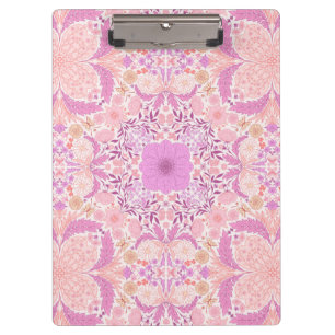 Porte-bloc Fleurs de jardin rétro en rose