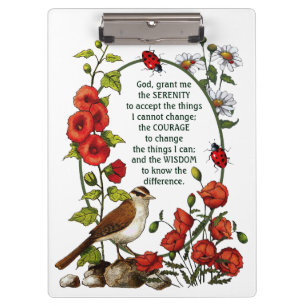 Porte-bloc Fleurs de prière de sérénité, oiseau, art de