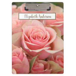 Porte-bloc Fleurs de rose rose personnalisées