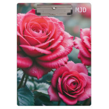 Fleurs de rose rouge Monogrammé Jardin amateur de