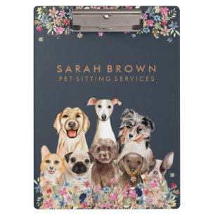 Porte-bloc Fleurs de toiletteuse pour chiens mignons marron n