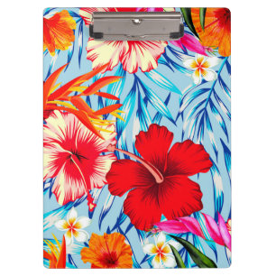 Porte-bloc Fleurs d'hibiscus tropicaux bleus Bain Mat