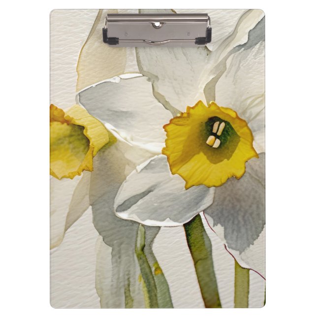 Porte-bloc Fleurs d'Iris aquarelle modernes (Devant)