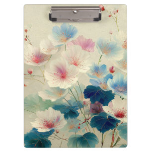 Porte-bloc Fleurs en fleurs – Art botanique pastel doux #1