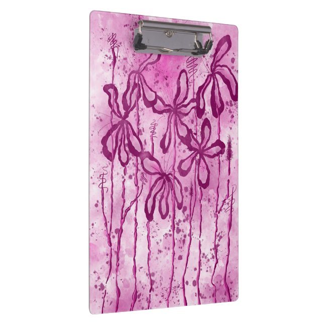 Porte-bloc Fleurs encrées Abstraites rose (Swatch)