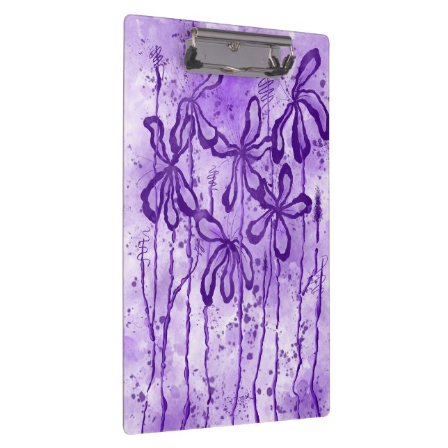 Porte-bloc Fleurs encrées Abstraites violet (Swatch)