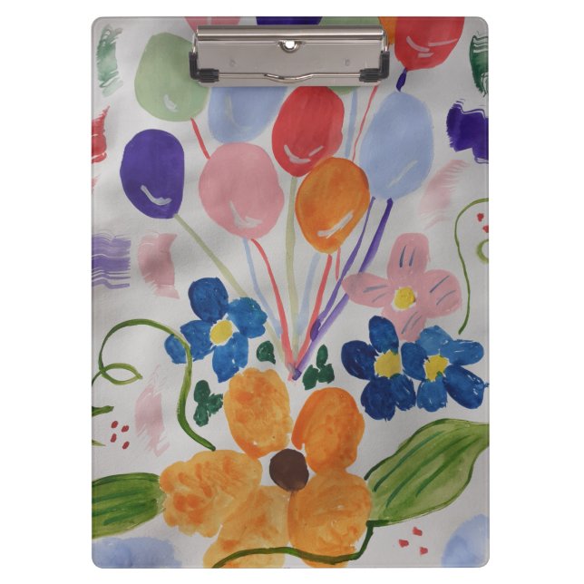 Porte-bloc Fleurs et ballons (Devant)