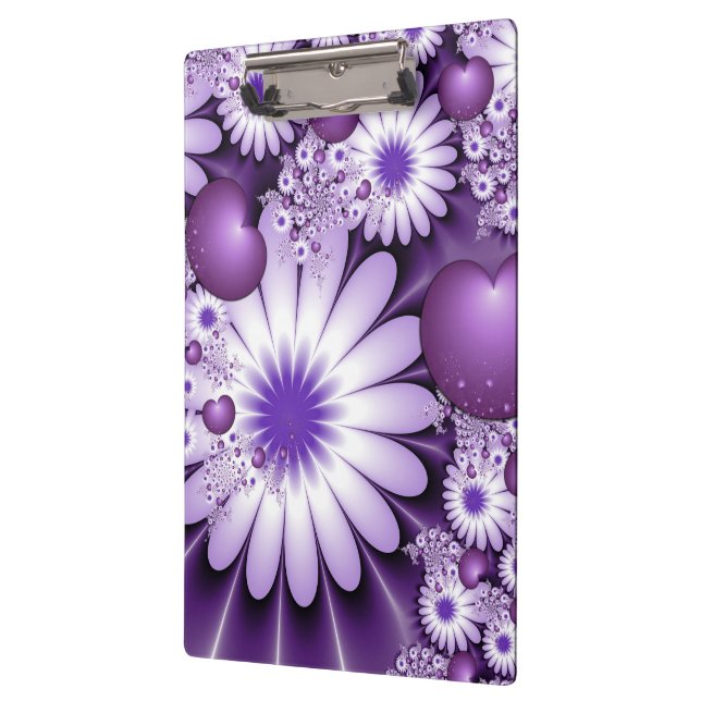 Porte-bloc Fleurs et cœurs abstraits de l'amour fractal (Gauche)