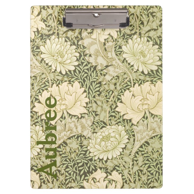 Porte-bloc Fleurs modèle WM Morris Ajouter un nom (Devant)
