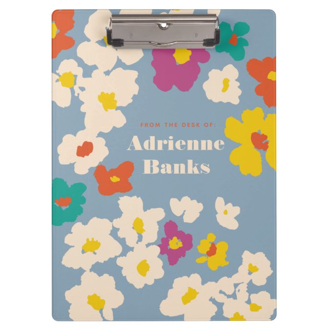 Porte-bloc Fleurs modernes colorées Carnet personnalisé (Devant)