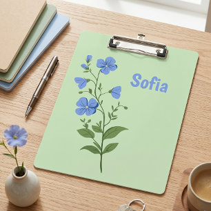 Porte-bloc Fleurs modernes élégantes de style fille bleu de m