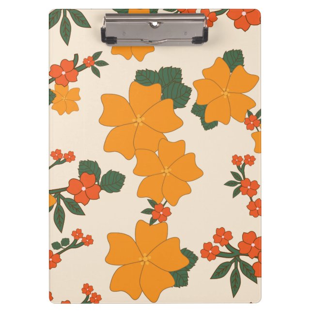 Porte-bloc Fleurs Oranges, Motif Floral, Motif De Fleurs (Devant)