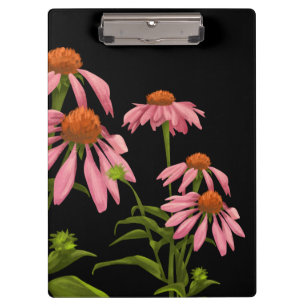 Porte-bloc fleurs pincées colorées sur un arrière - plan noir