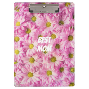 Porte-bloc Fleurs roses avec texte