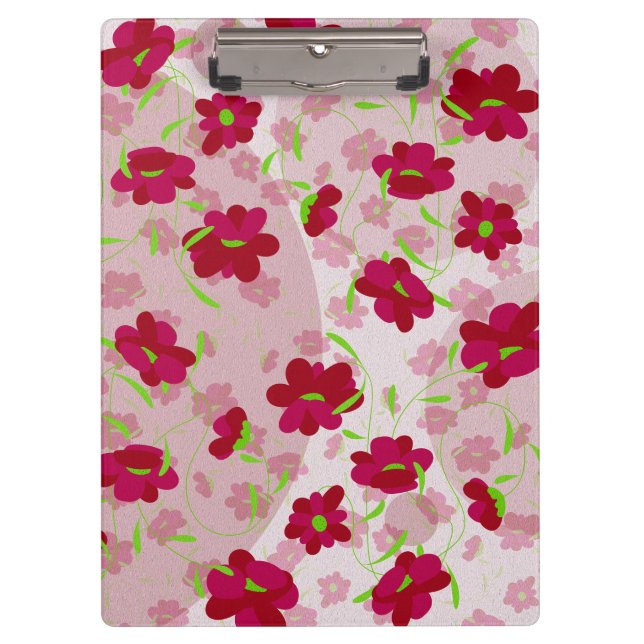 Porte-bloc Fleurs roses et rouges - Floral (Devant)