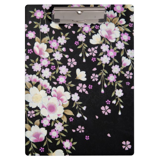 Porte-bloc Fleurs roses tombantes en cascade (Devant)