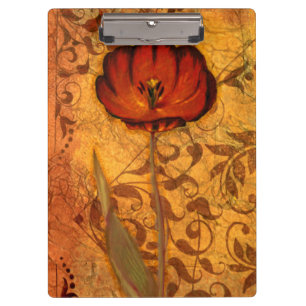 Porte-bloc Fleurs rouges I