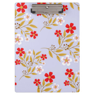 Porte-bloc Fleurs rouges jolies de style vintage sur motif bl