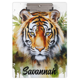 Porte-bloc Fleurs Tiger Pastel Safari Aquarelle Savannah