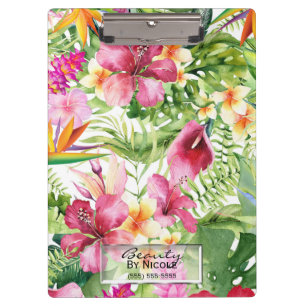 Porte-bloc Fleurs tropicales et feuilles floral hawaïen perso