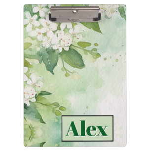 Porte-bloc Fleurs verdoyantes aquarelles modernes & personnal