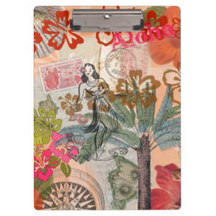 Porte-bloc Fleurs Vintage Hula Coloré Hawaïen Tropical