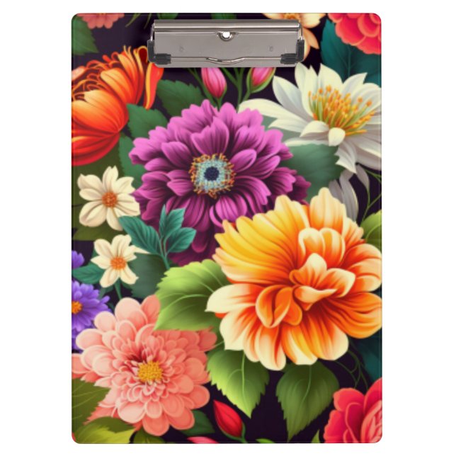 Porte-bloc Fleurs vives et colorées (Devant)