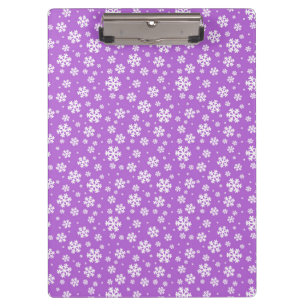 Porte-bloc Flocons blancs sur motif violet d'hiver