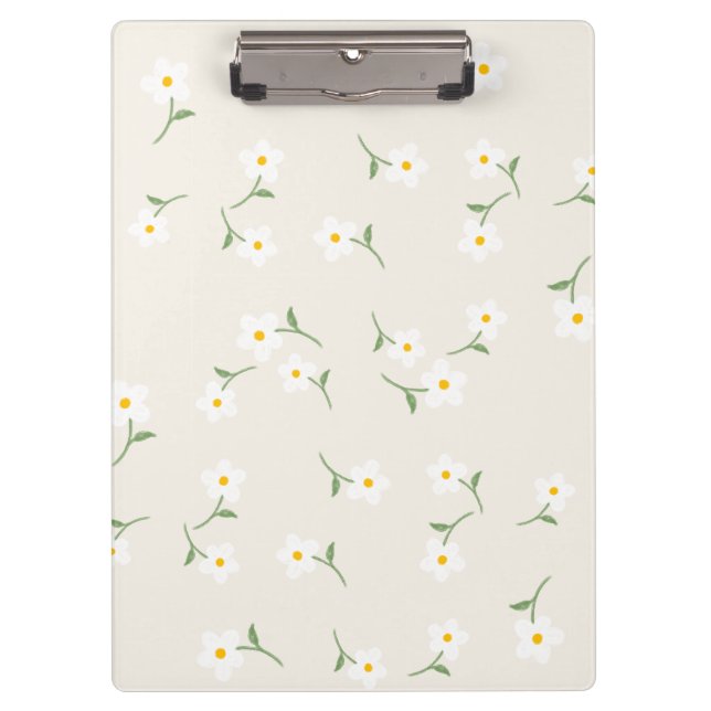 Porte-bloc floral à fond crème Daisy  (Devant)