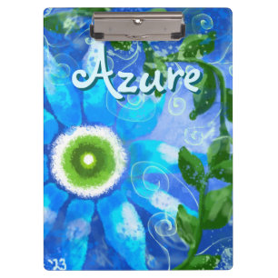 Porte-bloc Floral Abstrait bleu vert Fleurs personnalisées