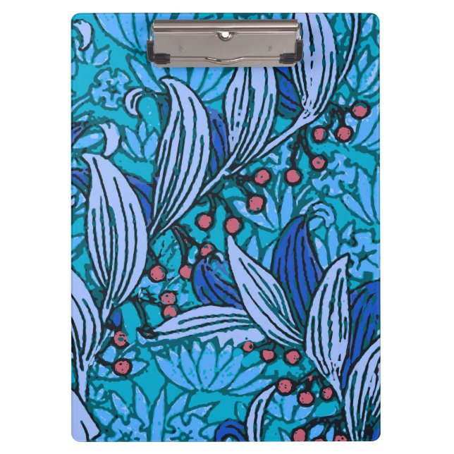 Porte-bloc Floral bleu ancien Boho moderne (Devant)