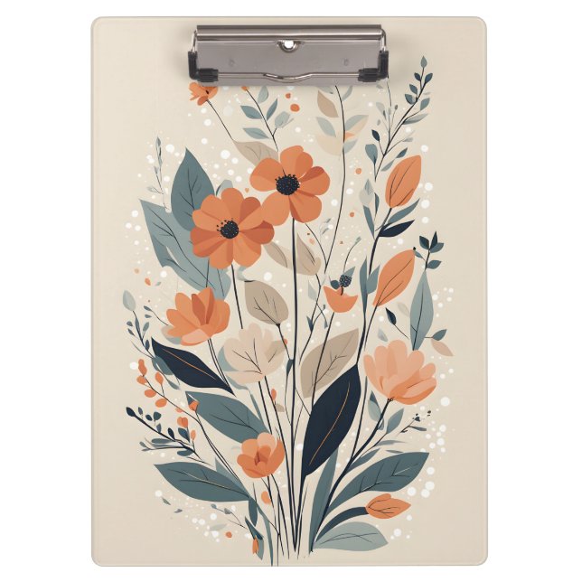 Porte-bloc Floral Boho Abstrait (Devant)