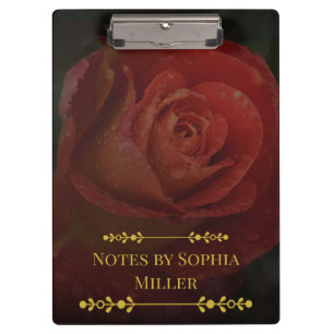 Porte-bloc floral botanique rose rouge foncé éléga