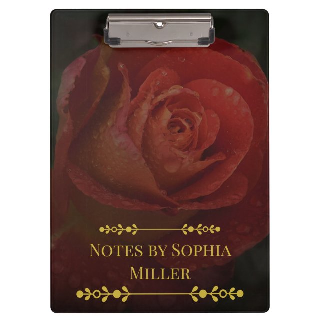 Porte-bloc floral botanique rose rouge foncé éléga (Devant)
