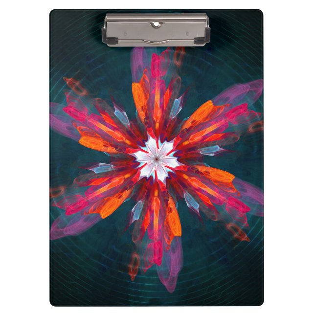 Porte-bloc Flore Mandala Flowers Orange Red Blue Abstract (Devant)