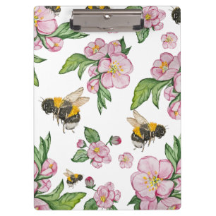Porte-bloc Flower pomverger avec abeilles aquarelle timon