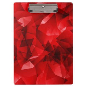 Porte-bloc Fond de cristal géométrique abstrait rouge